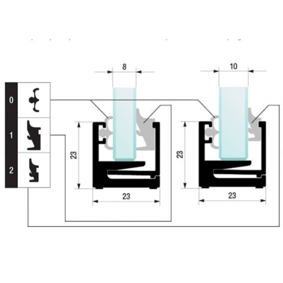Tesnenie pre profil GS-AL/ZP-23x23, L3000 - detail 1 - detail 1
