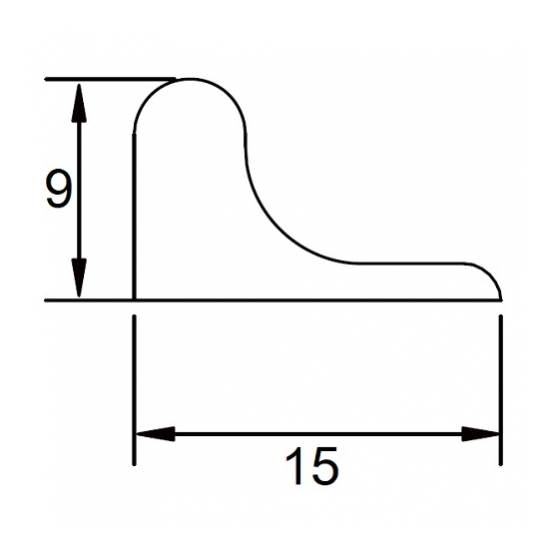 Lišta prah pre sprchový kút 9x15mm Al - detail 1 - detail 1