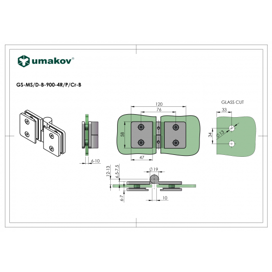 Záves pre sklenené dvere do sprchy - detail 2 - detail 2