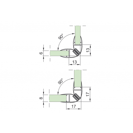 Tesniaca lišta magnetická 90.stup pár - detail 2 - detail 2