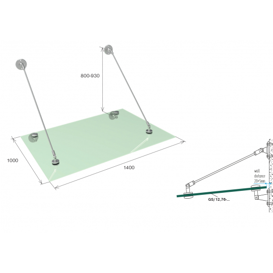 Presklená strieška ESG/VSG - detail 1 - detail 1