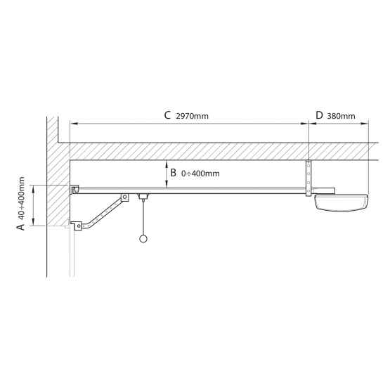 Kompl. garáž. systém NICE - pohon a dráha,max 11m2 - detail 2 - detail 2