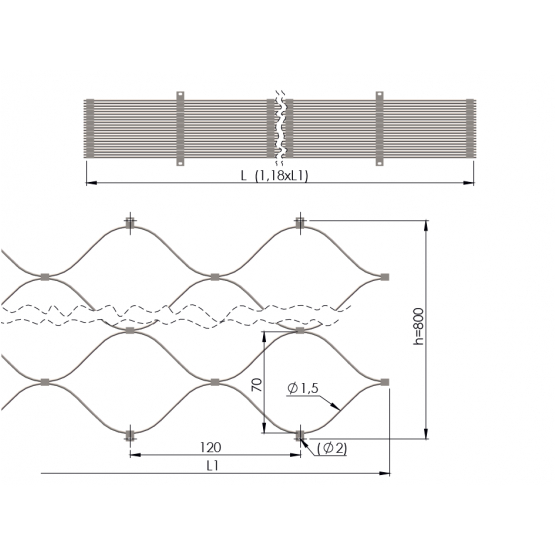 Lanková výplň - sieť - detail 5 - detail 5