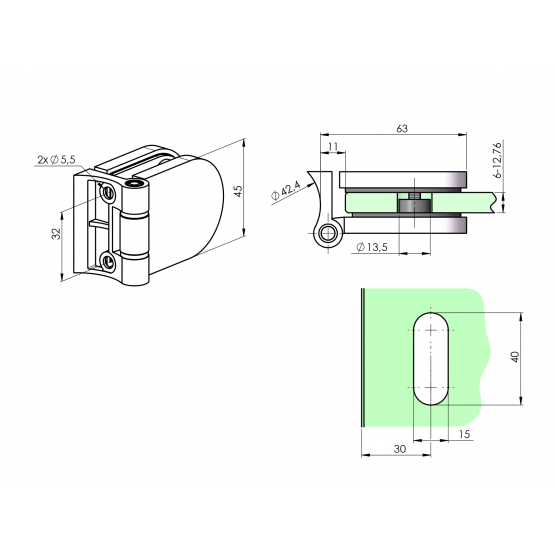 Držiak skla - zaves - detail 2 - detail 2