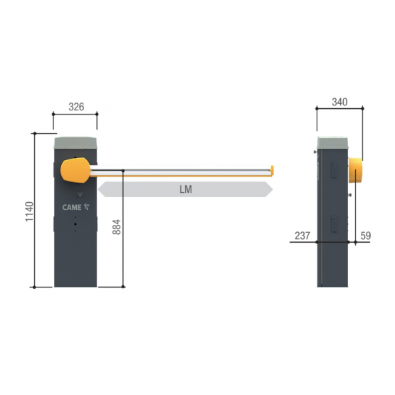 Kompl. systém CAME - závora 24V, 4m - detail 1 - detail 1