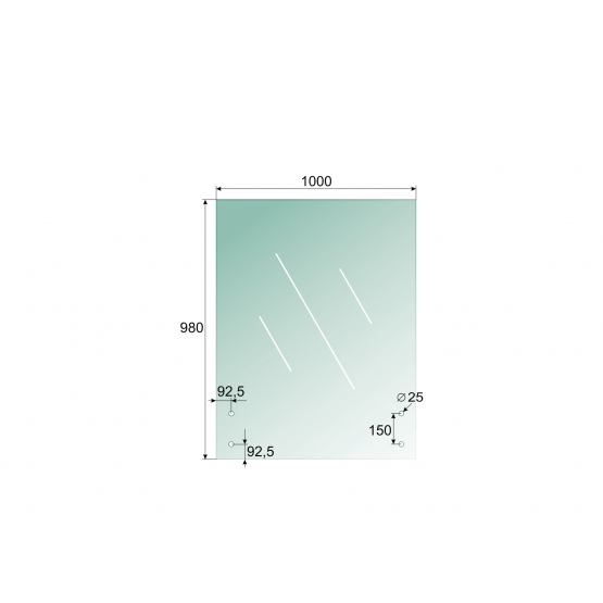 Sklo - číre, kalené, lepené s otvormi - detail 3 - detail 3