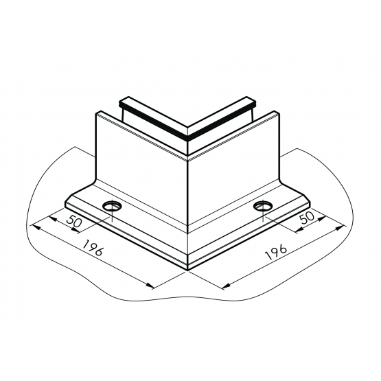 Celosklenené zábradlie-roh. profil-vrchné kotvenie - detail 1 - detail 1