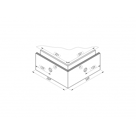 Celosklenené zábradlie-profil-bočné kotvenie - detail 1 - detail 1