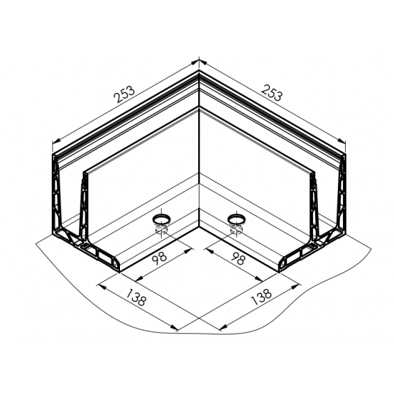 Celosklenené zábradlie-roh. profil-vrchné kotvenie - detail 1 - detail 1
