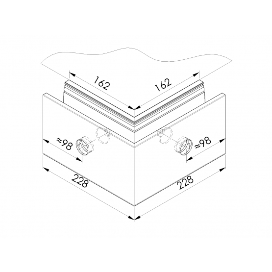 Celosklenené zábradlie-profil-bočné kotvenie - detail 2 - detail 2