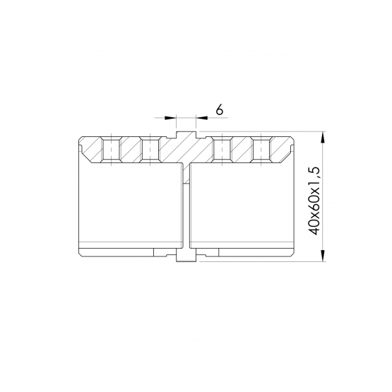 Madlo-držiak skla-spojka AISI 316,60x40mm - detail 2 - detail 2