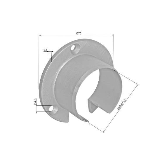 Madlo-držiak skla-príruba hliníková - detail 2 - detail 2