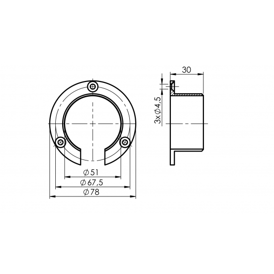 Madlo-držiak skla-príruba hliníková-LED - detail 1 - detail 1