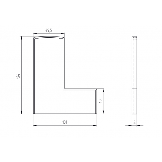 Záslepka pre profil AL/0006-S-E + kryciu lištu - detail 1 - detail 1