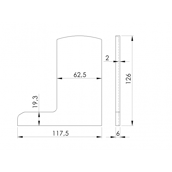 Záslepka pre profil Al/0006-UNO-S-E - detail 1 - detail 1