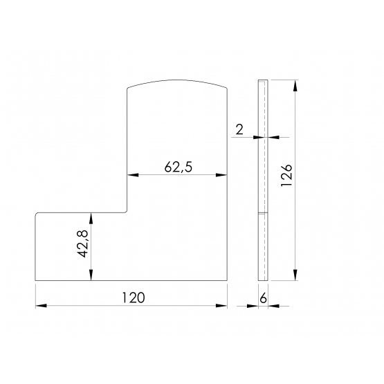Záslepka pre profil Al/0006-UNO-S-E + kryciu lištu - detail 1 - detail 1