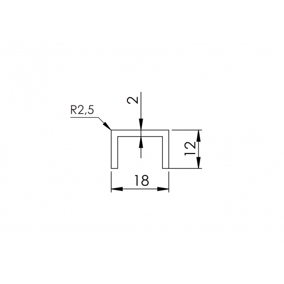 Roh k ukončeniu sklenenej výplne - detail 1 - detail 1