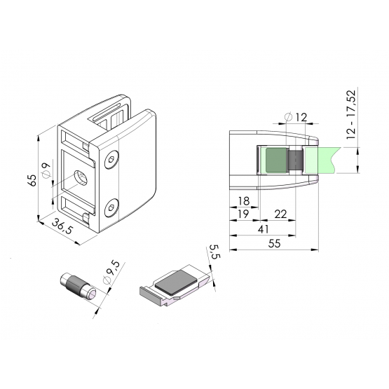 Držiak výplne skla - detail 2 - detail 2