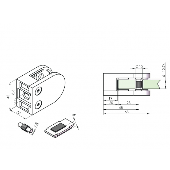 Držiak výplne skla - detail 3 - detail 3
