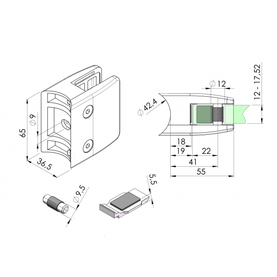 Držiak výplne skla - detail 2 - detail 2