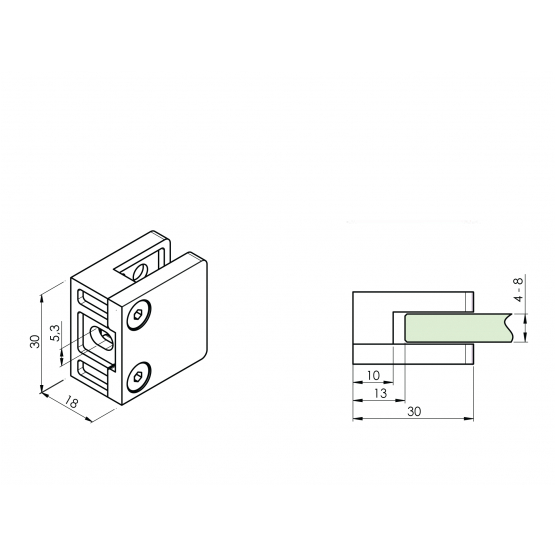 Držiak výplne skla - detail 2 - detail 2