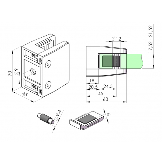 Držiak výplne skla - detail 1 - detail 1