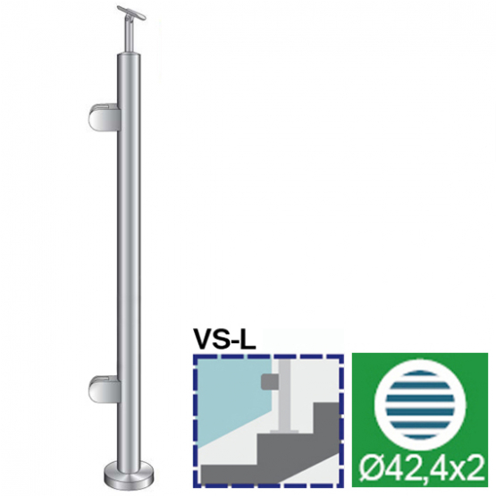 Stĺpik, vrchné kotvenie - ľavý - na schody AISI304 - detail 1 - detail 1