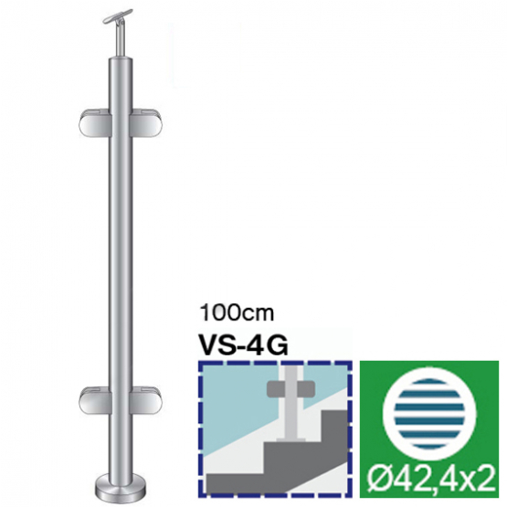 Stĺpik, vrchné kotvenie - obojstr.180° - na schody - detail 1 - detail 1