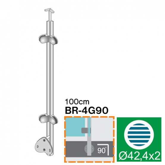 Nerezový stĺpik - bočné kotvenie - obojstranný AIS - detail 1 - detail 1