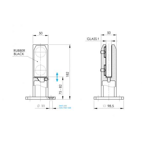 Spigot - kotviaci stĺpik pre sklo - detail 4 - detail 4