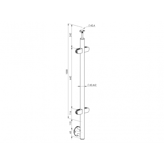 Stĺpik - bočné kotvenie - obojstranný - detail 4 - detail 4