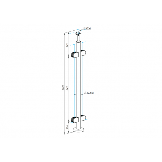 Stĺpik - vrchné kotvenie - obojstranný - detail 2 - detail 2