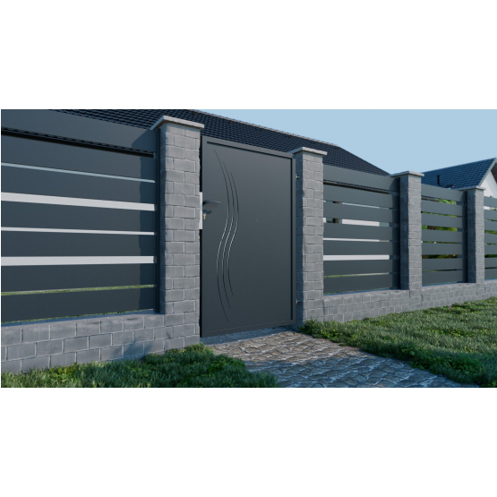 Dizajnová bránka BELLA 1kr. 1000x1500mm antracit - detail 1 - detail 3