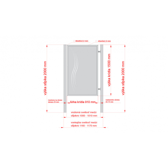 Dizajnová bránka BELLA 1kr. 1000x1500mm antracit - detail 4 - detail 4