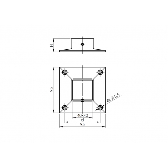 Držiak madla - kotvenie na stenu - detail 2 - detail 2