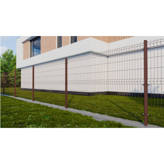 Zváraný plotový panel 3D ZnPVC 2500x1230x4mm hnedá - detail 1 - detail 1