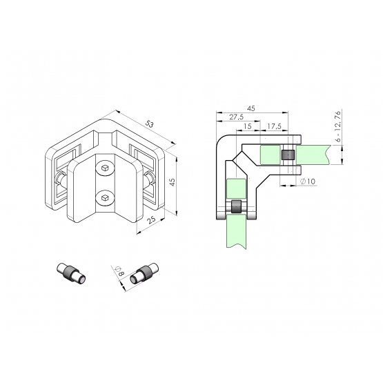 Držiak výplne skla - detail 1 - detail 1