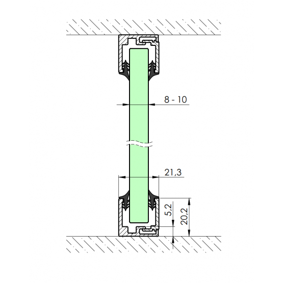 Zasklenie pevné - profil U skladaný 20x21mm - detail 4 - detail 4