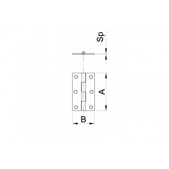 Nerezový záves na brány, AISI304, L=100mm - detail 1 - detail 1