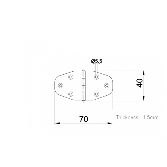 Nerezový záves na brány, AISI304, L=40mm - detail 1 - detail 1