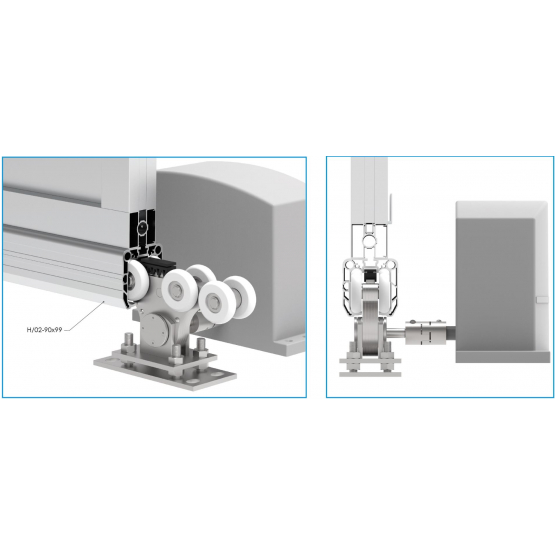 Profil vodiaci spodný AL, 90x99, L7m - detail 3 - detail 3