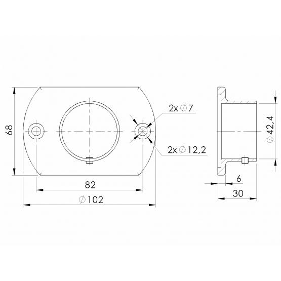 Držiak madla - kotvenie na stenu - detail 2 - detail 2