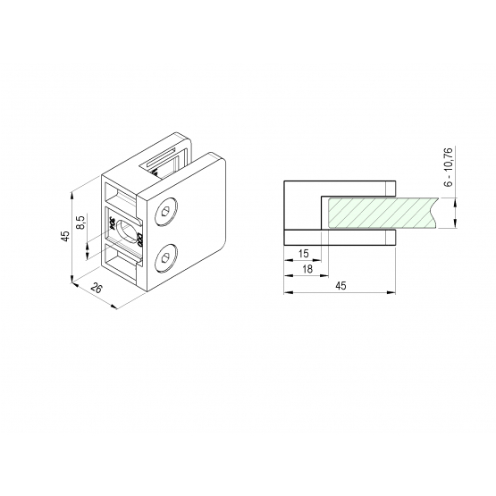 Držiak skla - detail 1 - detail 1