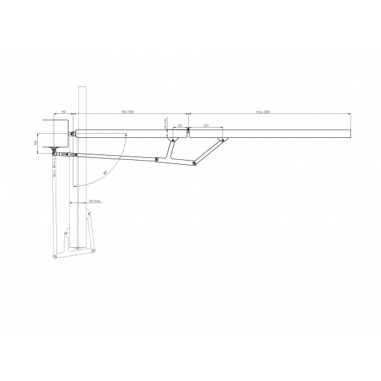 Skladací mechanizmus pre krídlové brány - detail 1 - detail 1