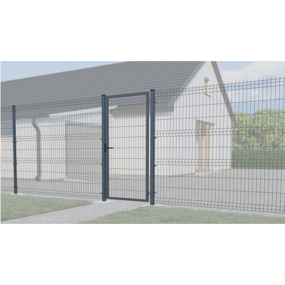 Bránka 1kr. SQUARE ZnPVC 1000x2000mm, antracit - detail 1 - detail 1