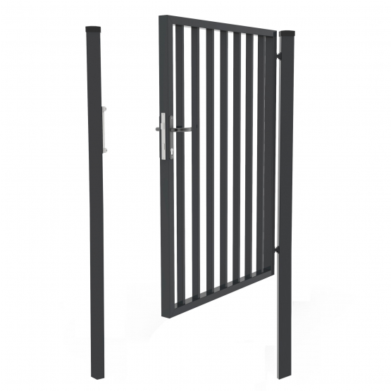 Bránka 1kr. Industry ZnPVC 1000x1500mm, antracit so stĺpikmi - detail 1 - detail 1