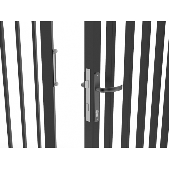 Bránka 1kr. Industry ZnPVC 1000x1500mm, antracit so stĺpikmi - detail 2 - detail 2