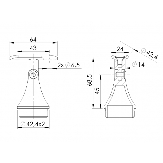 Držiak madla na stĺpik - detail 2 - detail 2