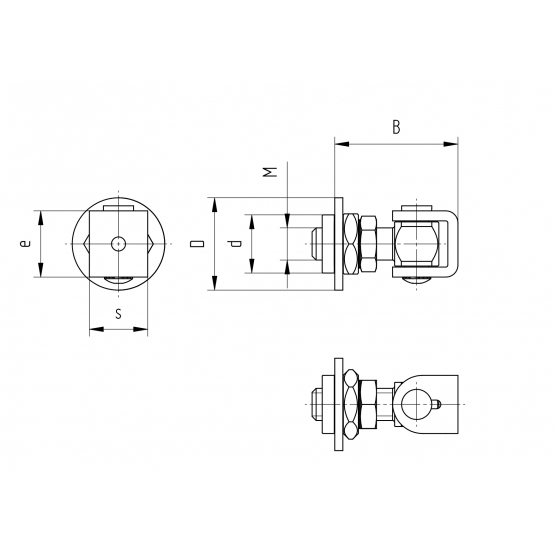 INOX záves nastav. s otočnou podložkou M12 - detail 1 - detail 1
