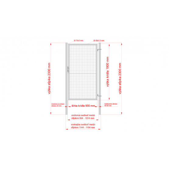 Bránka 1kr. ROUND ZnPVC 1000x1800mm, D75mm, zelená - detail 3 - detail 3